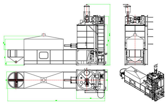 อัตโนมัติ สีฟ้า / เขียว EPS EPU โฟม Pre-ขยายเครื่อง Outsole จากประเทศจีน